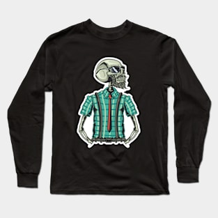 hipster skull Long Sleeve T-Shirt